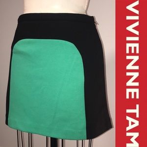 VIVIENNE TAM NWT Black & Green Block Mini Skirt